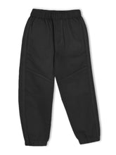 Trampoline Cotton Woven Full Length Solid Coloured Trousers With 2 Pockets - Black