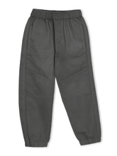 Trampoline Cotton Woven Full Length Solid Coloured Trousers With 2 Pockets - Grey