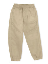 Trampoline Cotton Woven Full Length Solid Coloured Trousers With 2 Pockets - Beige