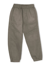 Trampoline Cotton Woven Full Length Solid Coloured Trousers With 2 Pockets - Olive Green
