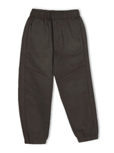 Trampoline Cotton Woven Full Length Solid Coloured Trousers With 2 Pockets - Brown