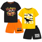 Trampoline Boys Printed Casual Clothing Set (Pack of 2)