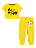 Trampoline Girls Printed Crop Top and Track pant Set Pack of 1