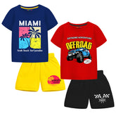 Trampoline Boys Printed Casual Clothing Set (Pack of 2)