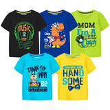 Trampoline Boys Pack of 5 Text T-Shirt - Multicolor