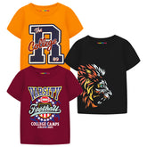 Trampoline Boys Half Sleeves Regular Fit T-Shirt (Pack of 3)