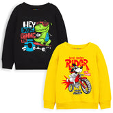 Trampoline Boys Full Sleeve Printed Sweatshirt (Pack of 2)