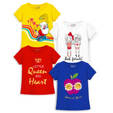 Trampoline Girls Half Sleeves Regular Fit T-Shirt (Pack of 4)