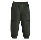 Trampoline Boys Woven Cargo Trousers Regular Fit with 4 Pockets (Army Green)