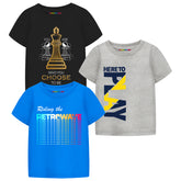 Trampoline Boys Half Sleeves Regular Fit T-Shirt (Pack of 3)