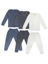 Trampoline Boys & Girls Striped Top-Pyjama Thermal Set (Pack of 3)