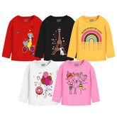 Trampoline Girls Full Sleeves Regular Fit T-Shirt (Pack of 5)
