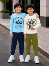 Trampoline Boys Cotton Blend Vehicle & Mountains Print T-Shirt & Pyjama Set – Pack of 2 (Multi Colour)