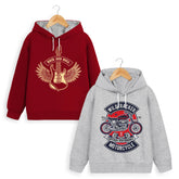 Trampoline Boys Full Sleeve Printed Hooded Sweatshirt (Pack of 2)