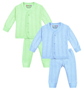 Trampoline Pack Of 2 Pastel Blue & Green Striped Thermal Set