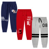 Trampoline Boys Printed Casual Track pant (Pack of 3)