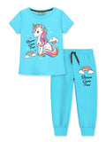 Trampoline Girls Printed T-Shirt and Track pant Set Pack of 1