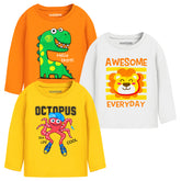 Trampoline Boys Full Sleeves Regular Fit T-Shirt (Pack of 3)