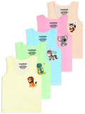 Trampoline Boys Pack of 5 Sleeveless Animal Vest - Multicolour