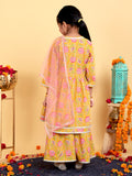 Trampoline Girls Floral Printed Kurta & Sharara Set With Dupatta