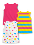 Trampoline Girls Sleeveless All Over Printed Printed T-Shirt Pack of 3