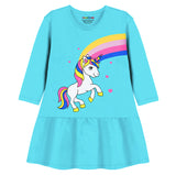 Trampoline Girls Midi Dress Combo | 3/4 Sleeve Cotton Dresses for Kids with Bright Prints | Everyday Comfort Meets Playful Style | Pack of 2