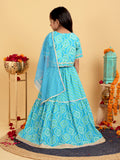 Trampoline Girls Floral Printed Gotta Patti Cotton Lehenga & Choli With Dupatta