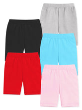 Trampoline Girls Cotton Lycra Cycling Sports Shorts Pack of 5
