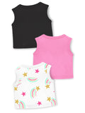 Trampoline Girls Graphic Printed Pack of 3 Crop Top