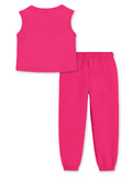 Trampoline Girls Printed Sleeveless Crop Top and Track pant Set Pack of 1