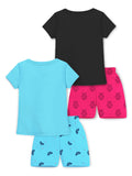 Trampoline Girls Printed T-shirt & Short Set Pack of 2