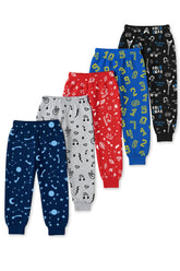 Trampoline Cotton Blend Knit Pack Of 5 All Over Printed Pajamas - Multi Colour