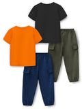 Trampoline Boys Printed T-shirt & Track Pant Set Pack of 2