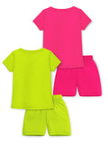 Trampoline Girls Pack of 2 Daddy & Rainbow Clothing Set - Pink & Green