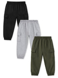 Trampoline Kids Boys Cargo Joggers Pack of 3 - Multicolor