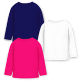 Girls Heart Printed Full Sleeve T-Shirts – Pack of 3 | Trampoline Kids