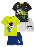 Trampoline Boys Printed T-shirt & Short Set Pack of 2