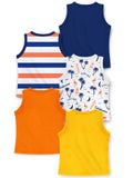 Trampoline Boys Sleeveless All Over Printed Printed T-Shirt Pack of 5
