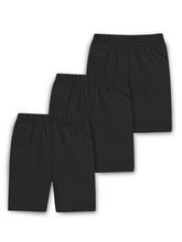 Trampoline Girls Cotton Lycra Solid Cycling Shorts Pack of 3 - Black