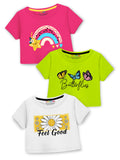 Trampoline Girls Graphic Printed Pack of 3 Crop Top