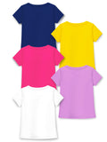 Trampoline Girls Pack of 5 Unicorn & Butterfly T-Shirt - Multi Colour