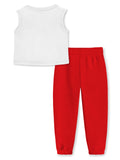 Trampoline Girls Printed Sleeveless Crop Top and Track pant Set Pack of 1