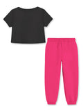 Trampoline Girls Printed Crop Top and Track pant Set Pack of 1