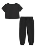 Trampoline Girls Printed Crop Top and Track pant Set Pack of 1