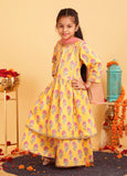 Trampoline Girls Floral Printed Kurta & Sharara Set With Dupatta