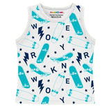 Trampoline Boys Sleeveless All Over Printed Printed T-Shirt Pack of 4