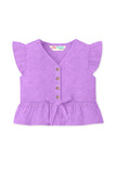 Trampoline Kids Girls Crop Top & Trouser Co-ord Set - Purple