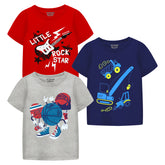 Trampoline Boys Half Sleeves Regular Fit T-Shirt (Pack of 3)