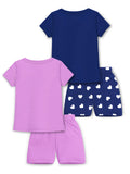 Trampoline Girls Pack of 2 Unicorn & Heart Clothing Set - Purple & Blue