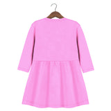 Trampoline Girls 3/4 Sleeve Midi Dress | Stylish Cotton Outfit with Cute Prints | Comfy, Breathable Everyday Wear for Kids | Pack of 1